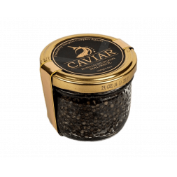 Russian sturgeon black caviar Aquatir 100 g in a glass jar vacuum