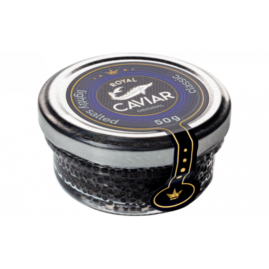 Осетрова ікра стерляді 50 гр Royal Caviar Classic у скляній банці (вакуум)