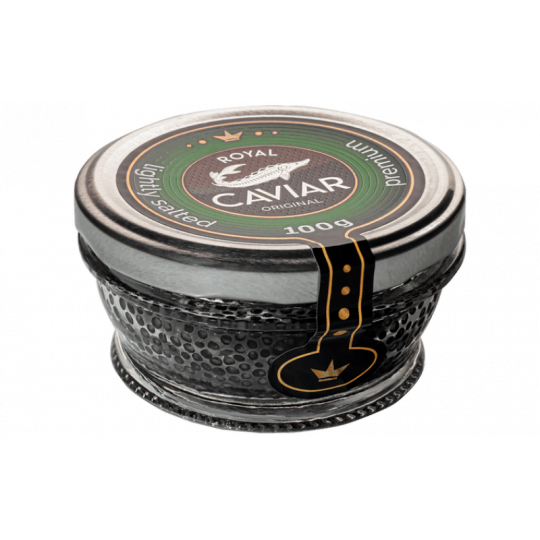 Чорна ікра осетра дійна Royal Caviar 100 г у заводській упаковці